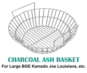 EasiBBQ ash basket fits most kamados for versatile dome compatibility.