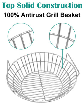 EasiBBQ ash basket height 5.75 inches supports consistent heat and ash clearance.