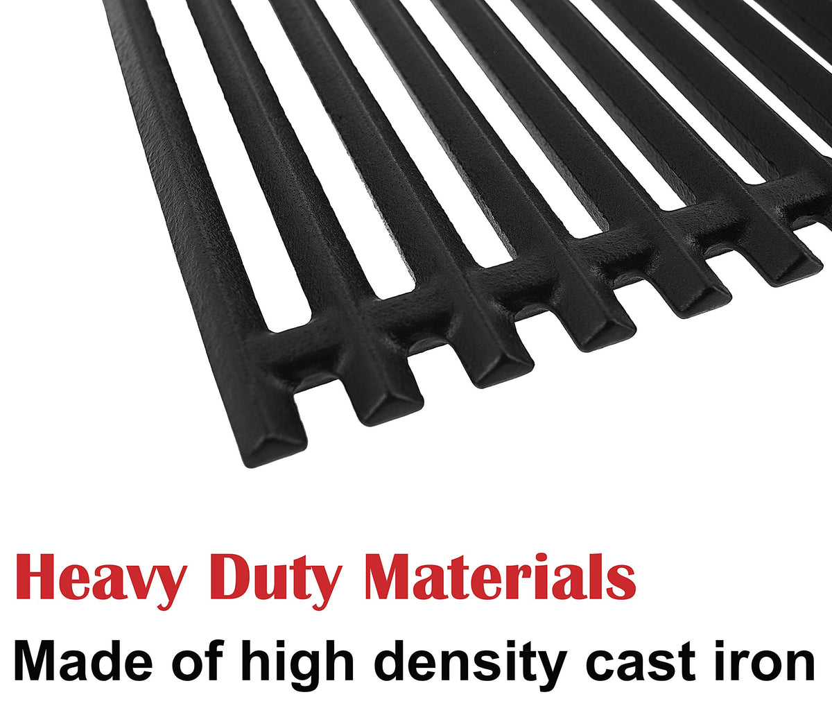 Grates with dimensions 17x7.5 inches each, fit guidance for Char-Broil grills.