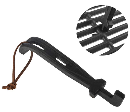EasiBBQ cast iron grill grate lifter safely handles hot grates during grilling