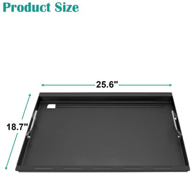 EasiBBQ flat-top griddle surface measuring 18.7 by 25.6 inches for versatile cooking.