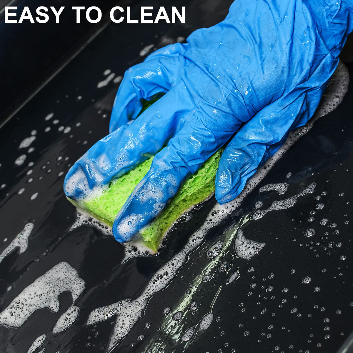 EasiBBQ porcelain-enameled surface griddle cleanup highlights easy wipe-down after grilling.