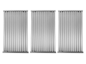 EasiBBQ stainless steel emitter plates 3-pack close-up for durable grilling