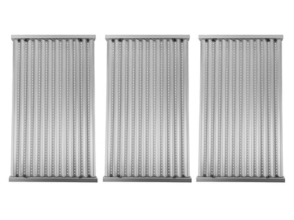 EasiBBQ stainless steel emitter plates 3-pack close-up for durable grilling