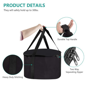 EasiBBQ two-way separating zipper for quick bowl access.