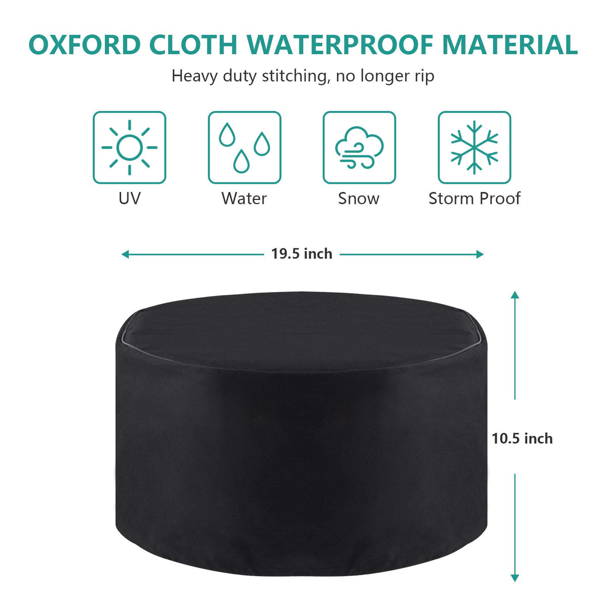 EasiBBQ waterproof 600D Oxford material outer cover with inner lining.
