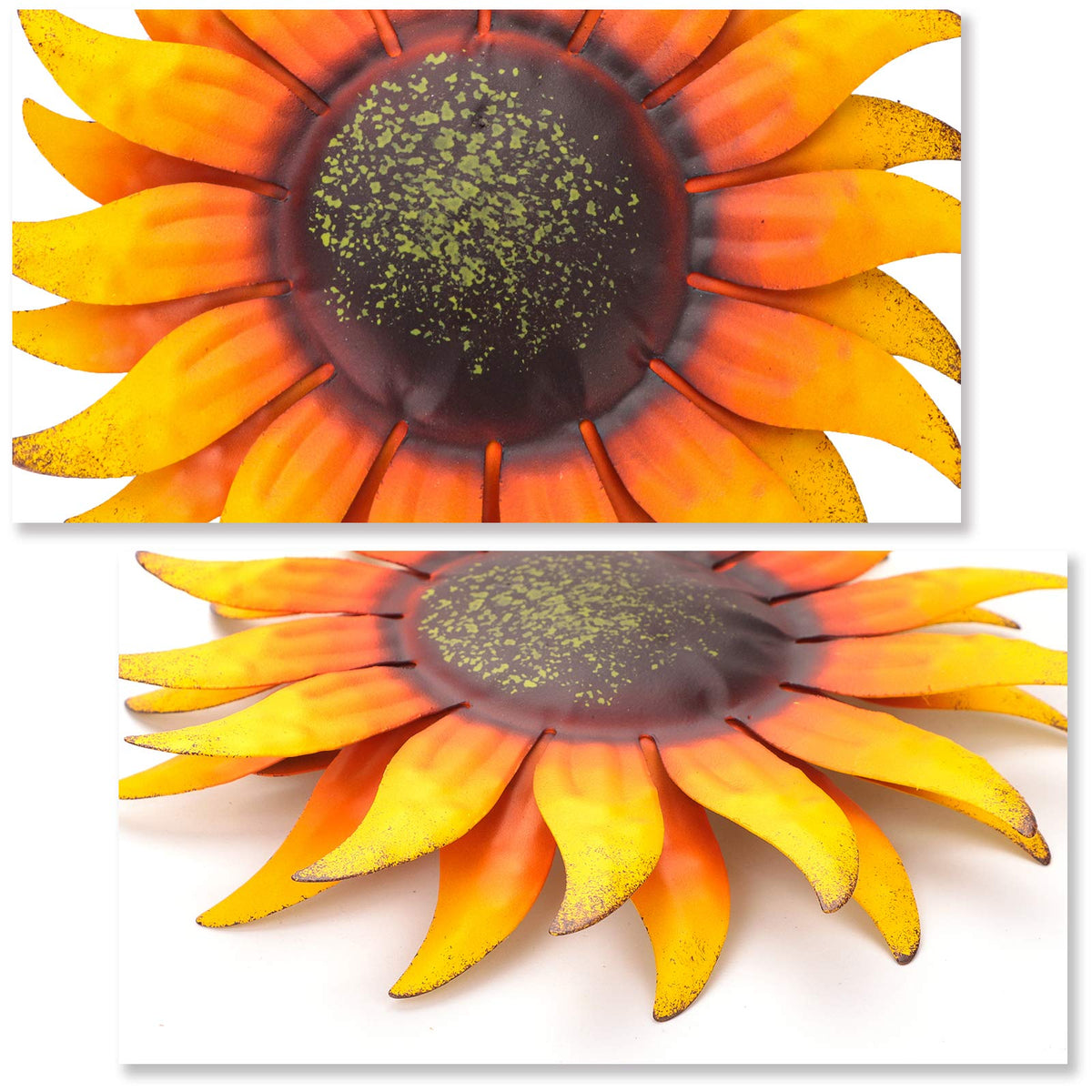 EASICUTI sunflower metal wall sculpture adds sunny charm to bathrooms.