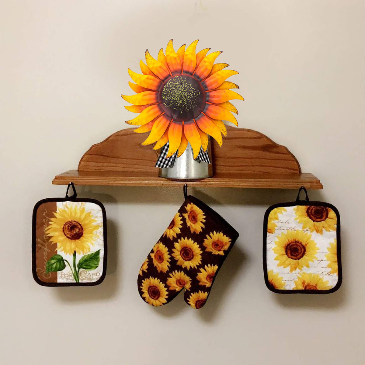 EASICUTI 6-inch sunflower wall art creates a vibrant focal point.