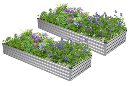 Easllre galvanized raised bed assembly view showing sturdy outdoor setup.