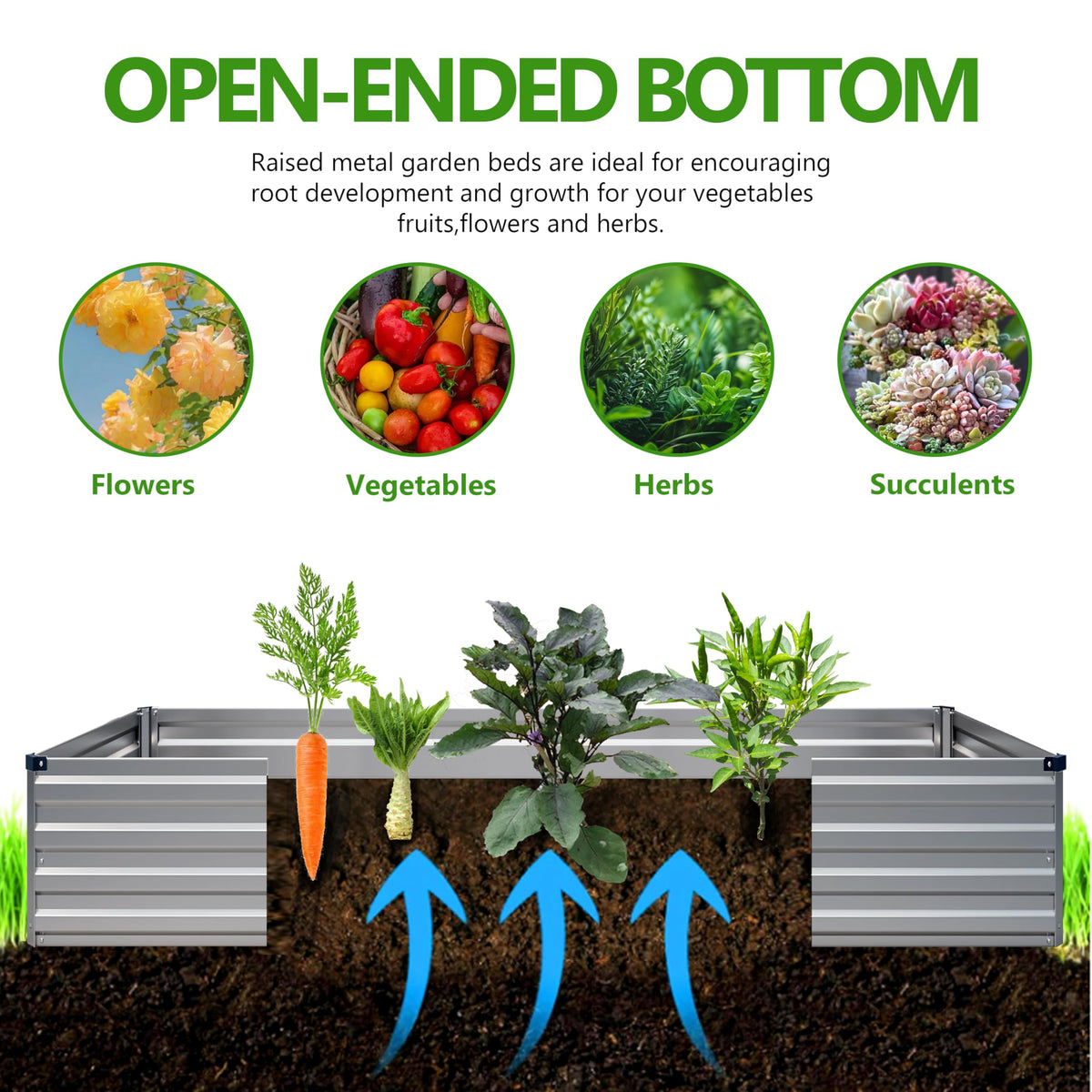 Easllre galvanized raised garden bed packaged for easy home setup on a patio