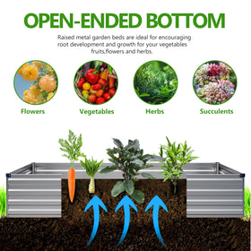 Easllre galvanized raised garden bed packaged for easy home setup on a patio