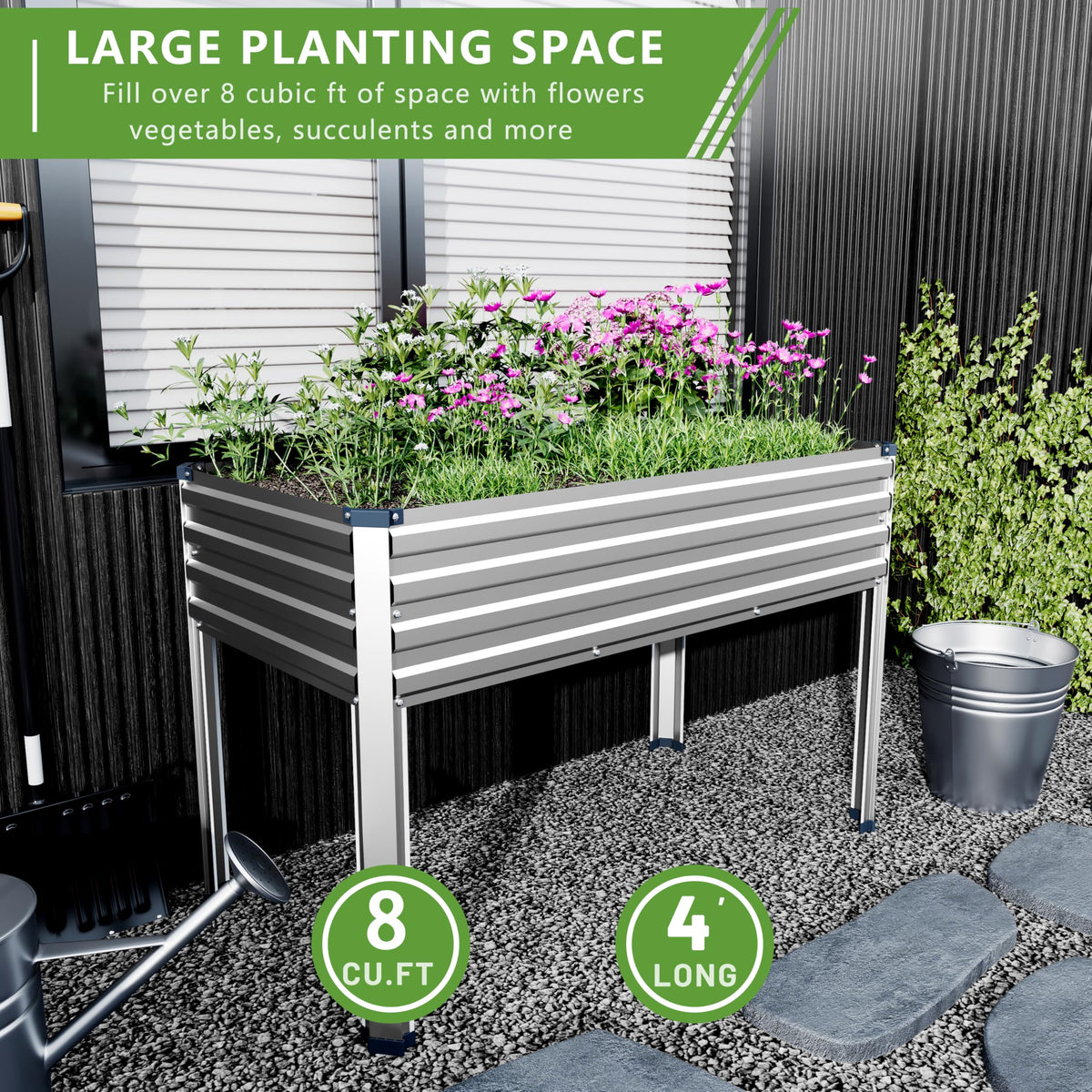 Easllre outdoor bed on balcony setup for compact gardening