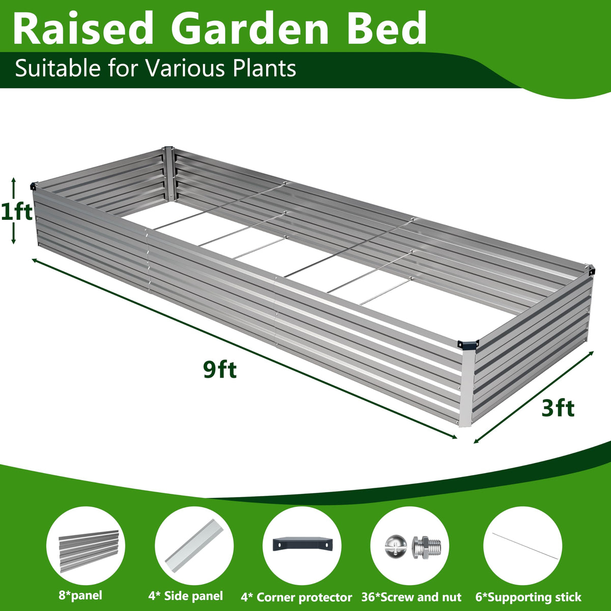 Easllre outdoor planter box on patio illustrating full setup and planting space