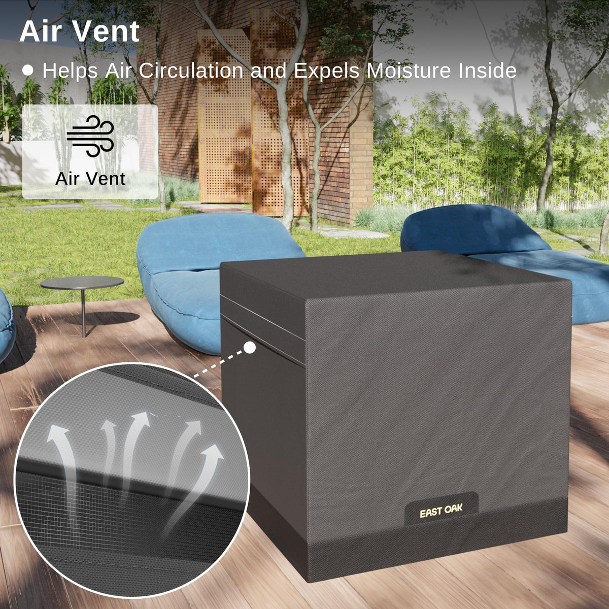 Close-up of East Oak 600D PVC-coated fabric for durability and easy cleaning