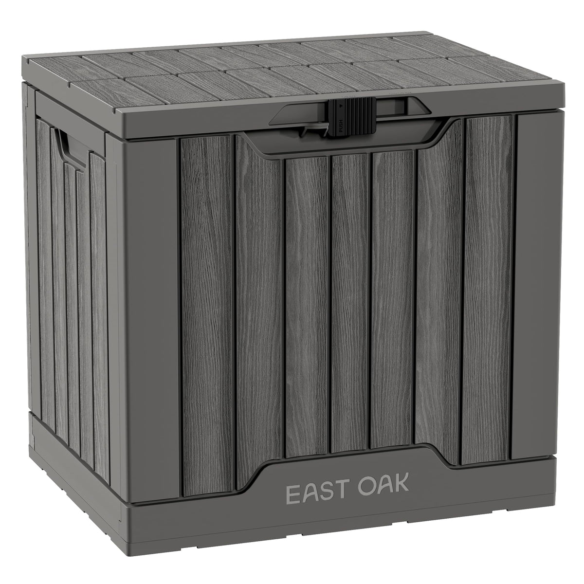 EAST OAK 31-gallon deck box lid with secure latch for outdoor storage