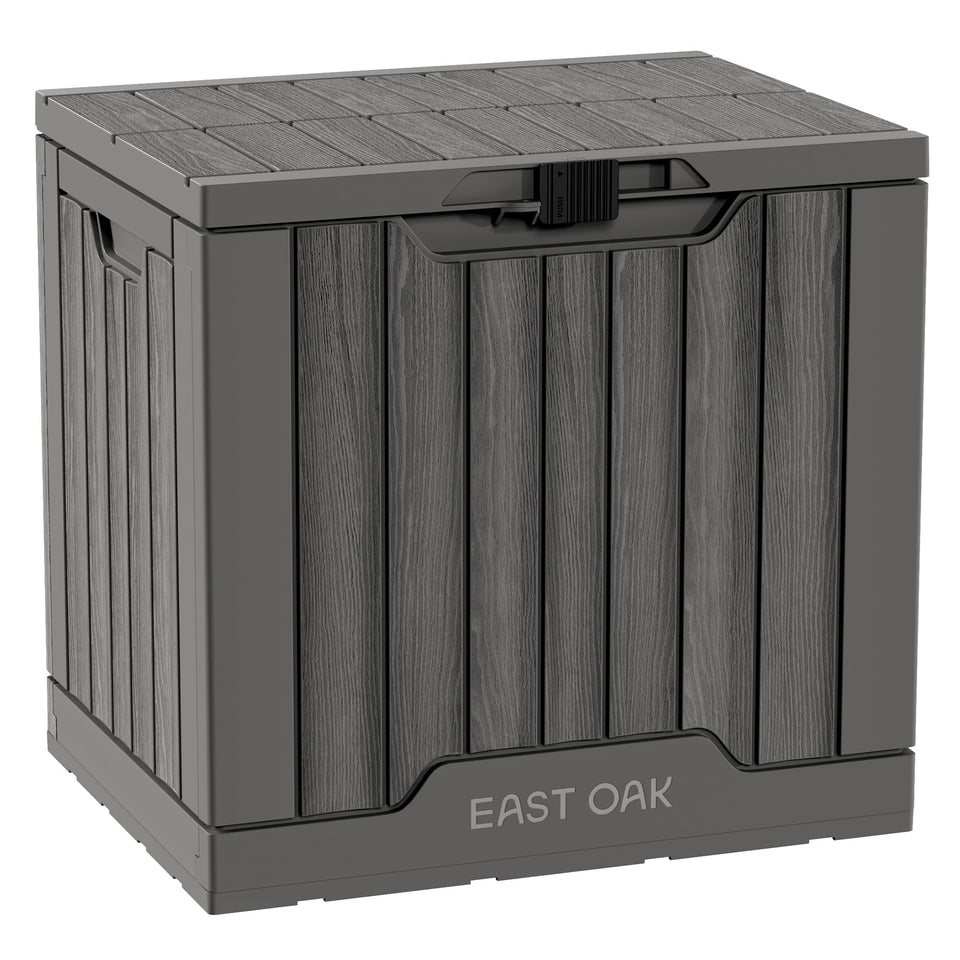 EAST OAK 31-gallon deck box lid with secure latch for outdoor storage