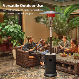 East Oak propane heater compatible with 20 lb tanks for flexibility.
