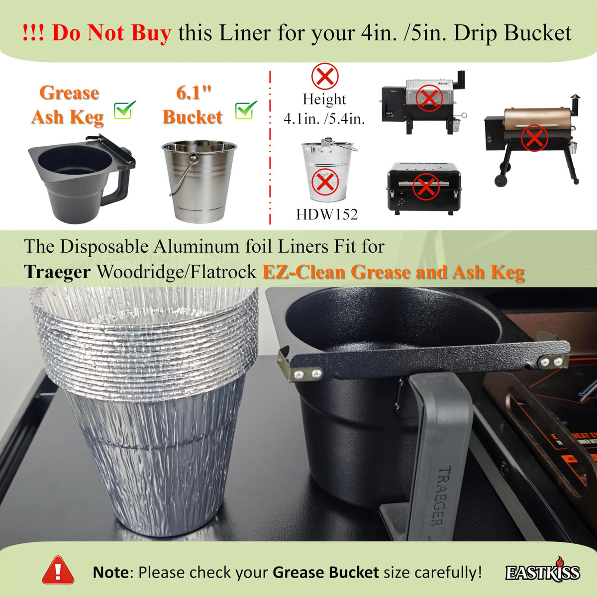 EastKISS custom-fit keg liner for Traeger Woodridge eases cleanup.