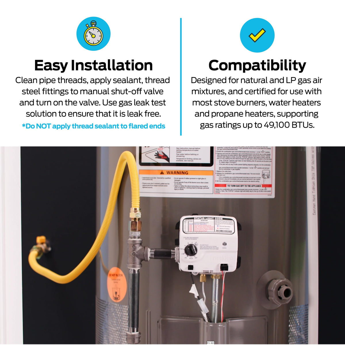 Eastman 1/2 in MIP compression fitting for versatile connections.