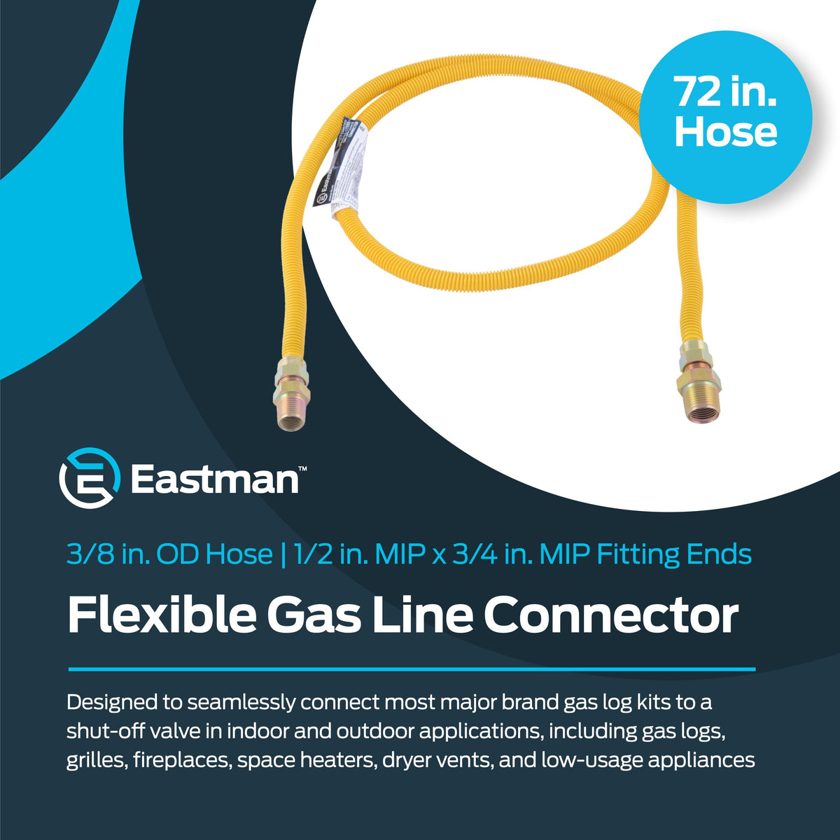 Eastman 3/4 in MIP compression fitting creates a secure seal.