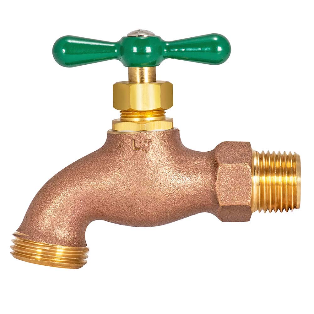 Eastman 1/2 in MHT outlet compatible with common garden hoses during irrigation tasks.