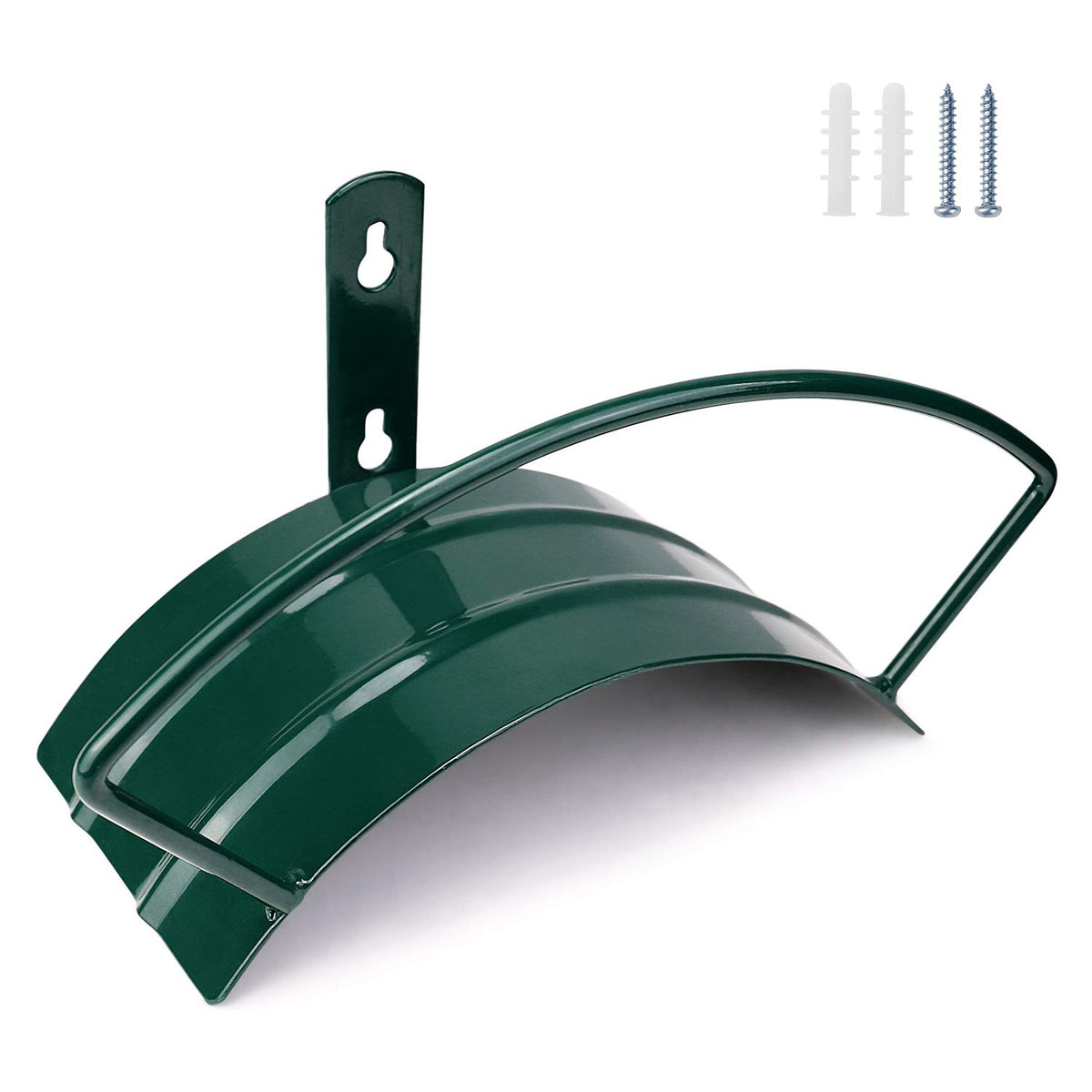 Eastrans Deluxe wall mount hose hanger front view shows sturdy design for organized storage.