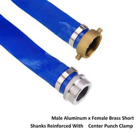 Eastrans flat hose with aluminum pin lug fittings provides rust resistance
