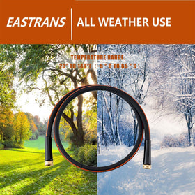 Eastrans hose with brass fittings for leak-free connections.