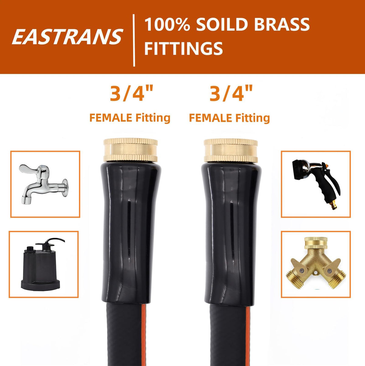 Eastrans hose features lightweight hybrid material for easy handling.