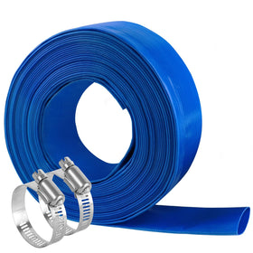 Eastrans pool drain hose prepared for quick, controlled draining in a yard.