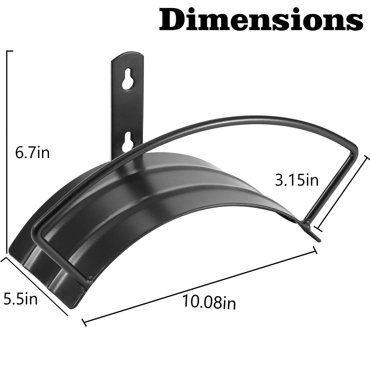 Eastrans wall-mount hose holder side view shows compact, space-saving storage.