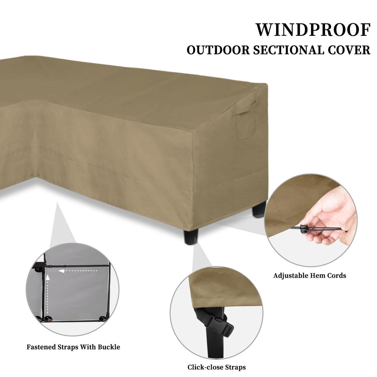Easy-Going 600D patio cover with air vents reduces condensation and dries cushions.