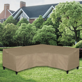 Easy-Going camel fabric close-up showing waterproof coating for all-weather protection.