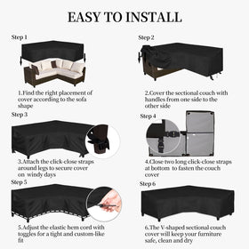 Easy-Going 600D Patio V-Shaped Cover fits most 118 in per side.
