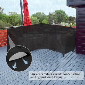 Easy-Going 600D Patio V-Shaped Cover durable fabric withstands sun and frost.