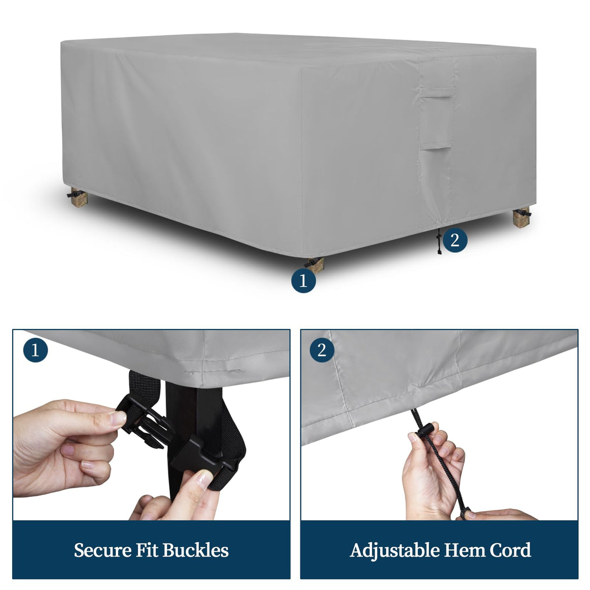 Easy-Going buckle-hem cord ensures a tight, secure fit