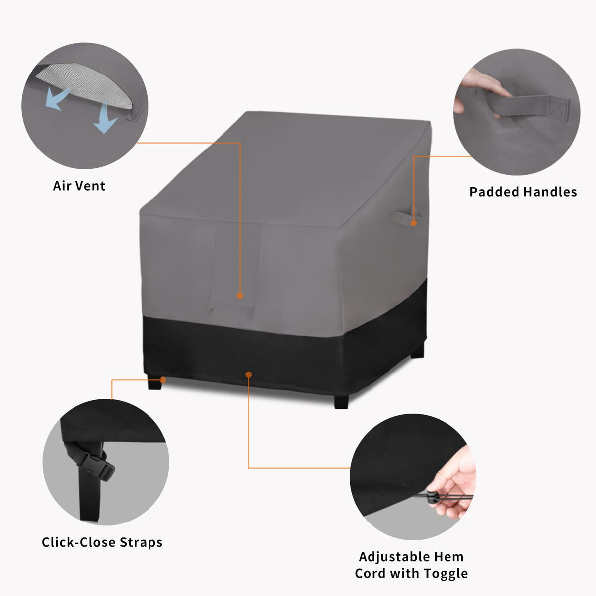 Easy-Going chair cover with air vent reduces interior condensation