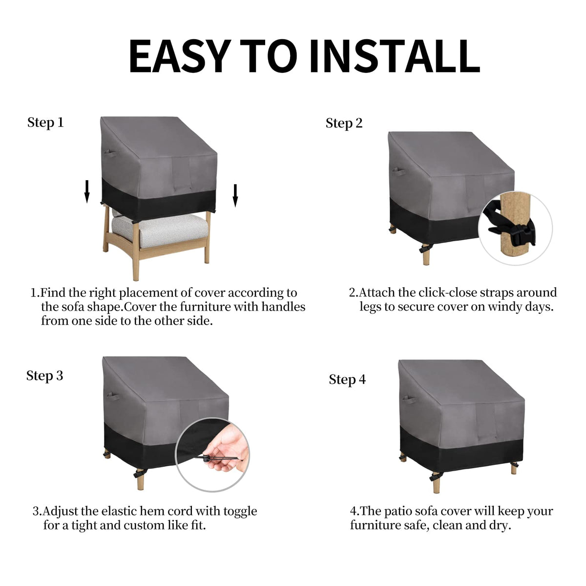Easy-Going wipe-clean surface offers quick maintenance after outdoor use