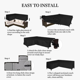 Easy-Going left-facing 85x110 cover fits most L-shaped sets.