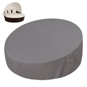 Easy-Going heavy-duty daybed cover front view protects a 75-inch round daybed from weather