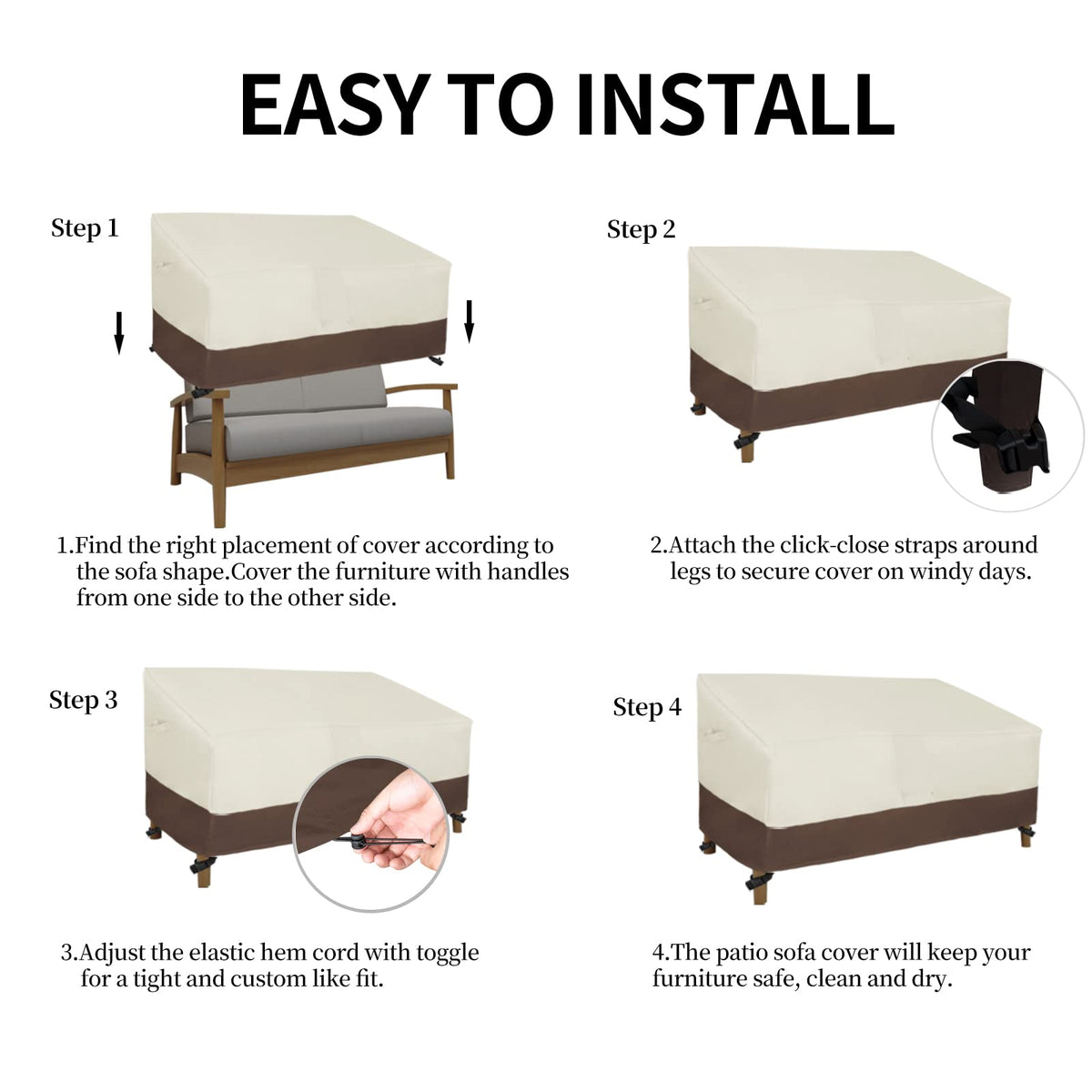 Easy-Going wipe-clean fabric for quick maintenance after use