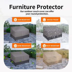 Easy-Going loveseat cover padded handles enable easy installation and removal.