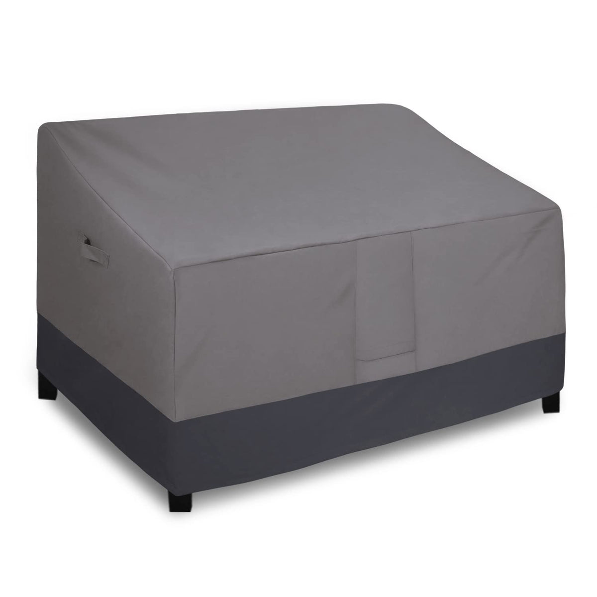 Easy-Going waterproof loveseat cover protects a 2-seater from rain.