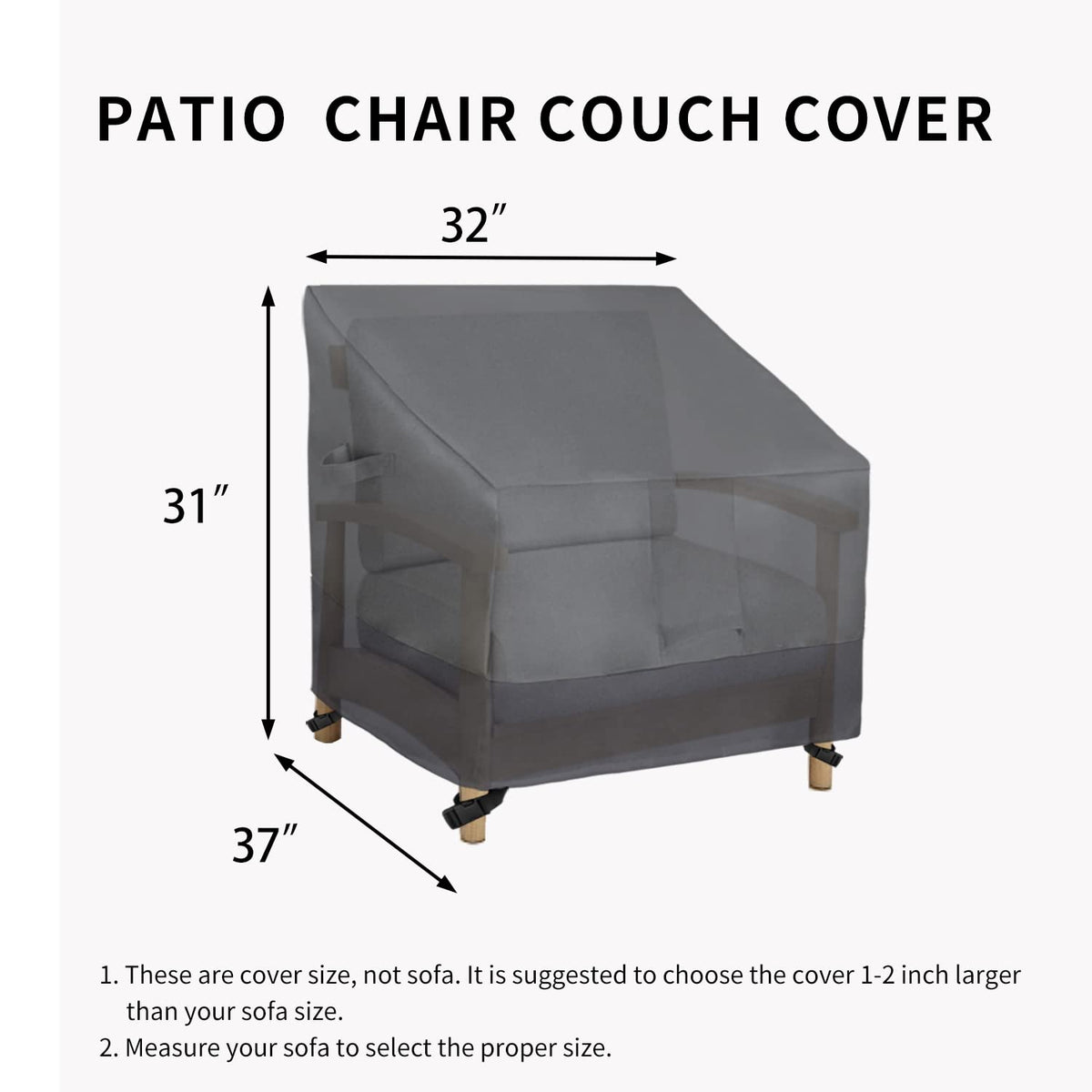 Easy-Going outdoor chair cover elastic hem cord delivers a tight, snug fit.
