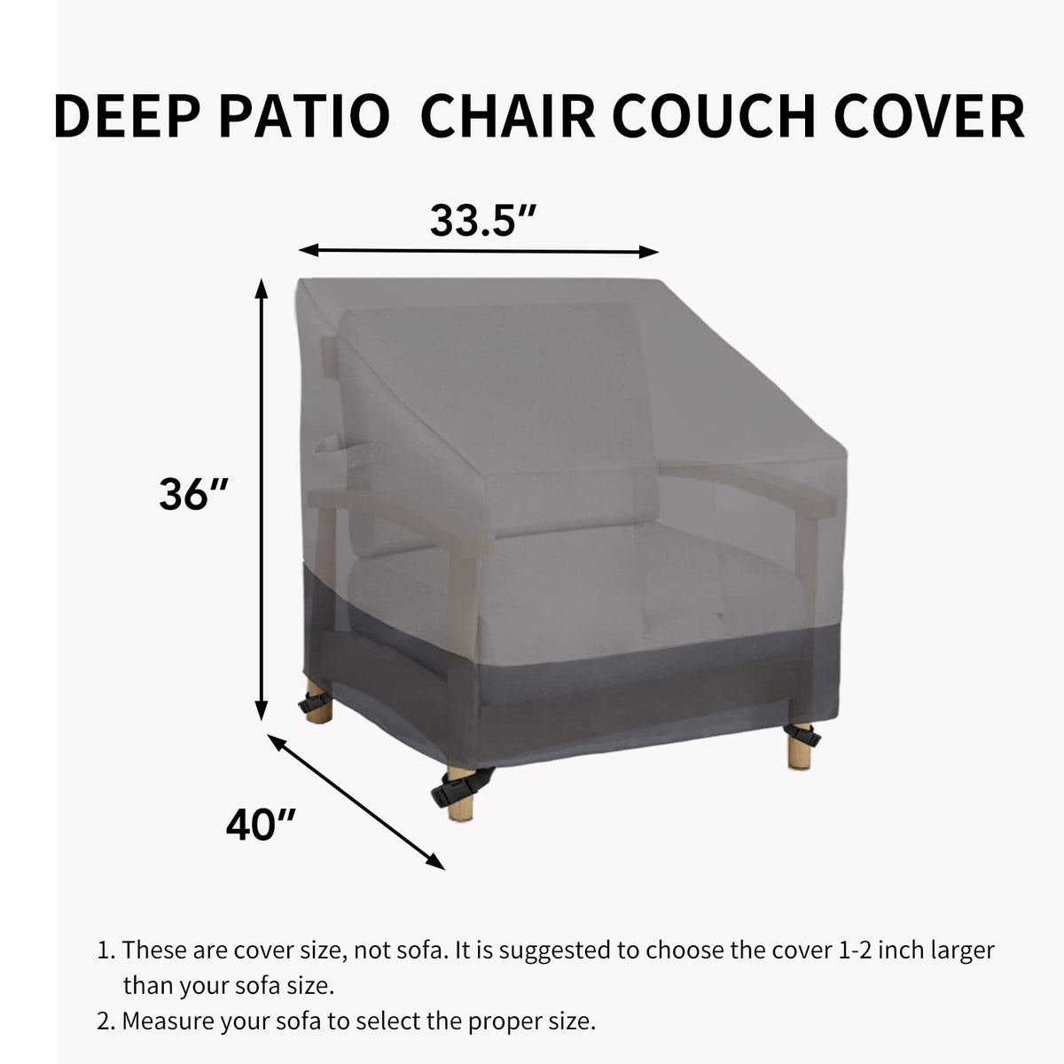 Easy-Going chair cover demonstrating pad handles for easy installation.