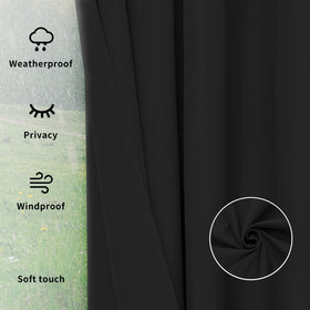 Simple hanging with Easy-Going curtain for quick outdoor setup.