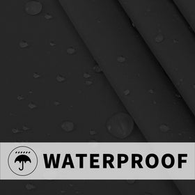 Easy-Going waterproof fabric curtains blocking sun and UV for cooler outdoor spaces.