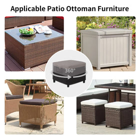 Padded handles on the Easy-Going ottoman cover for easy setup.
