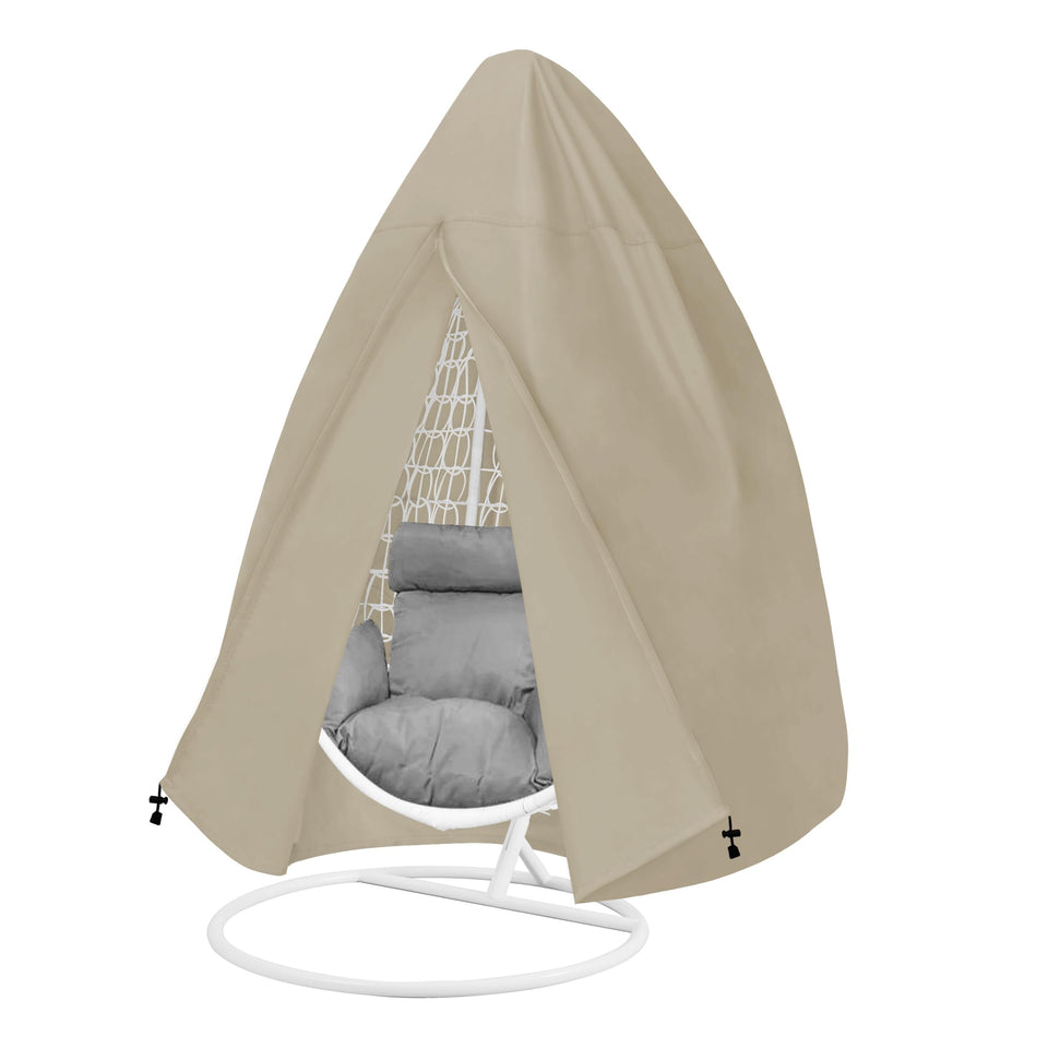 Easy-Going patio egg chair cover shields UV rays for vibrant color.