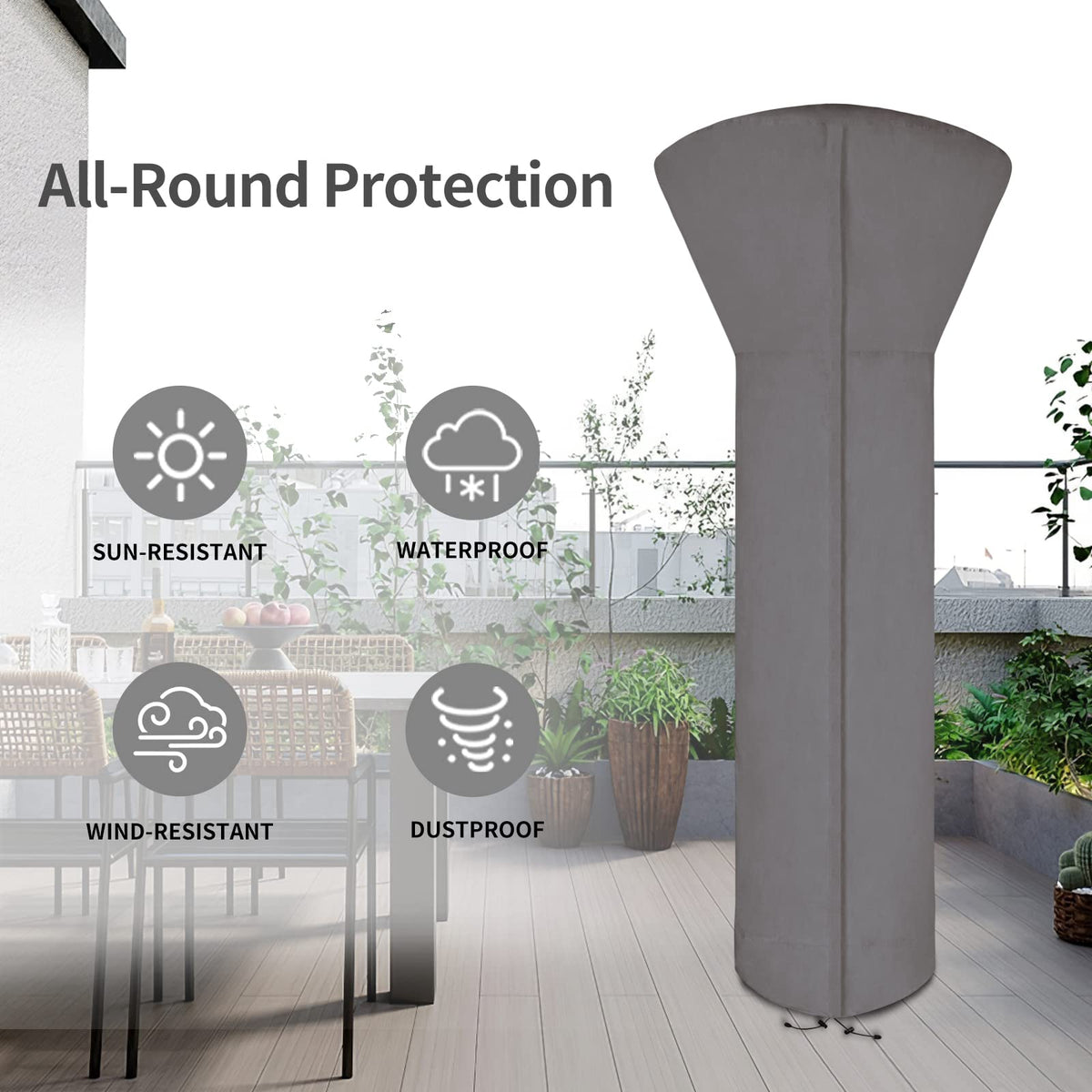 Easy-Going fits 89H x 33D x 19W pro-pane heaters securely